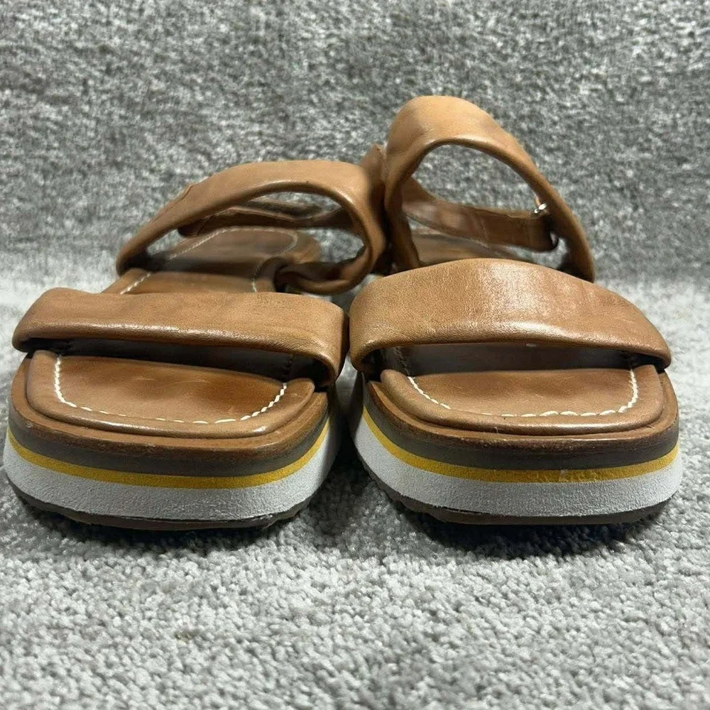 Bernardo Platform Sandals Tan‎ Leather Slingback Women Size 10M